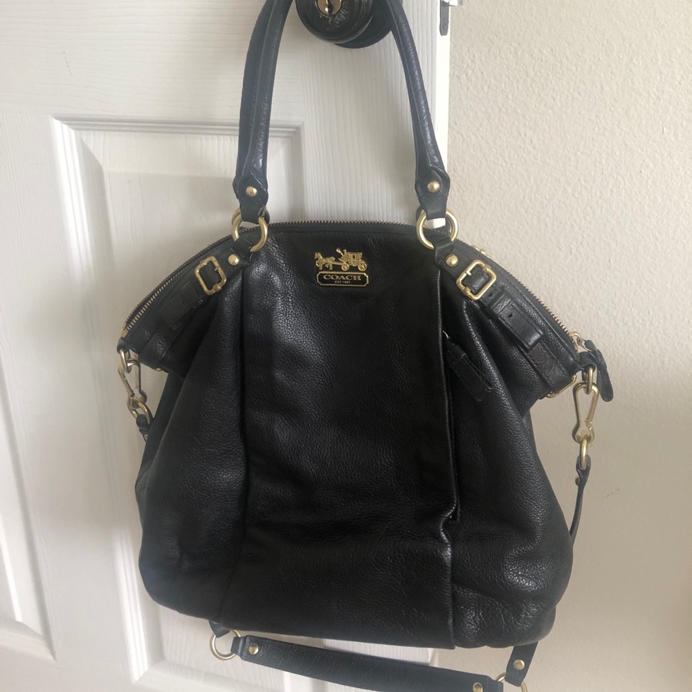 Coach Madison Lindsey satchel, black leather